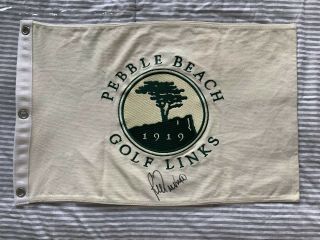 Lee Trevino Autograph Signed Rare Pebble Beach Golf Flag