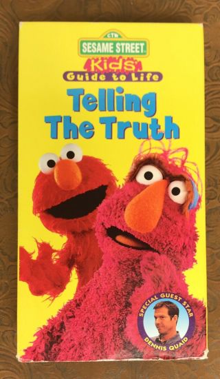 Sesame Street Kids Guide To Life: Telling The Truth Vhs Elmo Dennis Quaid Rare