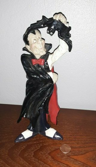 Vintage Comical Halloween Dracula Vampire & Bat Statue 8 " Figure Rare