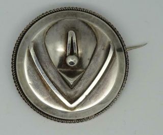 Rare Antique Victorian Sterling Silver Arts & Crafts Locket Brooch C1890