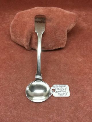 A Large Solid Silver Fiddle Pattern Salt Spoon,  George Piercy London 1828