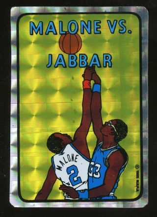 Rare 1985 Prism - Jewel Stickers Moses Malone Vs.  Kareem Abdul - Jabbar 1