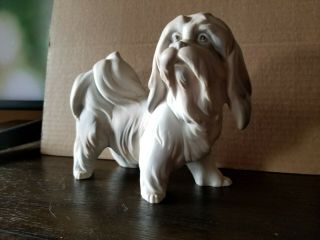 Lladro Dog Porcelain Lhasa Apso/tibetan Terrier Rare Matte Figurine