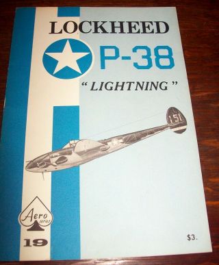 Rare Vintage 1968 Lockheed P - 38 Lightning Aero Publishing 19