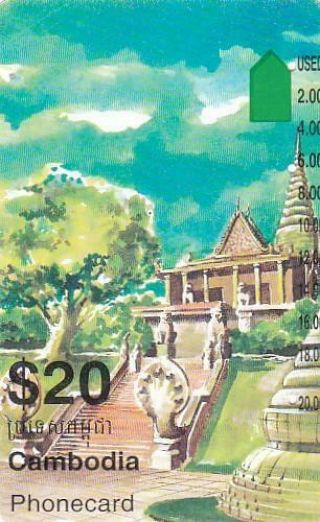 Telstra Cambodia $20 Temple Prefix 1426 Rare A51
