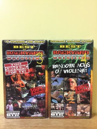 The Best Of Backyard Wrestling 3 & 4 Uncensored Vhs Tape Rare Video Tape Bloody
