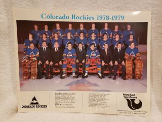Very Rare Colorado Rockies Hockey 1978 - 79 Sga 8.  5x11 Team Photo,