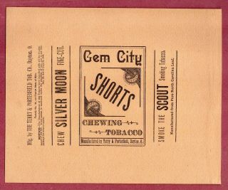 Rare Very Old Cigarette Tobacco Label Gem City Terry - Porterfield Dayton Ohio 980