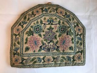 Pretty Vintage Hand Made Crewel Work Teapot Cover Cosy 2