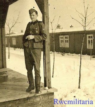 Rare German Elite Waffen Schütze W/ Cuff Title Worn By Barracks In Winter