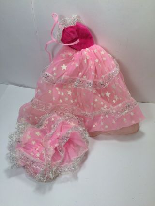 Vintage Barbie 1986 Pink Dream Glow Dress & Shawl Gid Stars