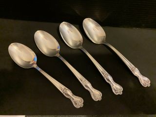 Vintage Wm Rogers Mfg Co Silverplated Tea Spoons (4) Magnolia/inspiration 1951