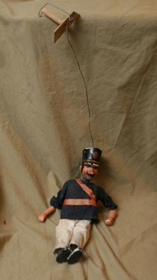 Antique 12 " French Foreign Legion Puppet Marionette Hand Made Vyroba Louter