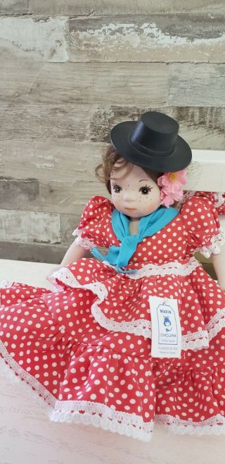 Vintage Marin Chiclana Young Girl Doll Made In Spain 8  Tall