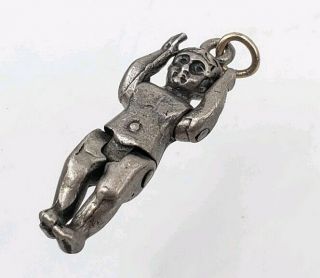 Fine Antique Vintage Sterling Child Kid /man Articulated Body Doll Charm Pendant