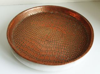 Arts & Crafts Joseph Sankey & Sons Js & Sb Copper Tray 31cm Dia