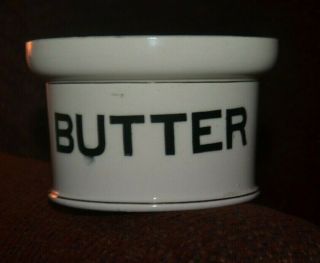 Vintage Antique Small Ceramic Butter Churn Crock With Lids Porcelain Farm House