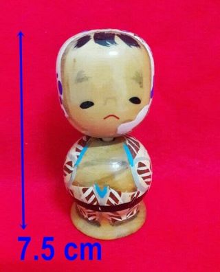 7.  5 Cm Japanese Old Sosaku Kokeshi Doll Rare 7133
