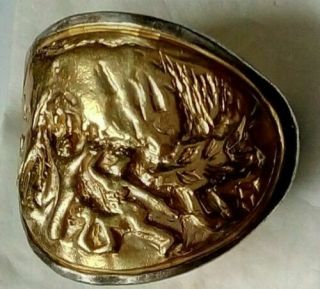 Very Rare Ancient Roman Silver Ring Depicting Romulus - Wolf - Circa 100 - 200 Ad