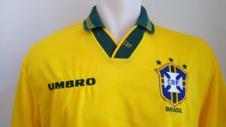 jersey shirt umbro BRASIL BRAZIL 1994 wc home L rare N0 flamengo Santos Romario 3