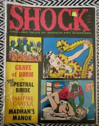 Shock Chilling Tales Of Horror July 1960s Rare Horror Comic Bagged And Boarded