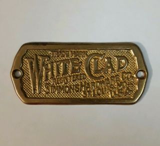 White Clad Ice Box Brass Nameplate - Simmons Hardware Co.  St.  Louis Usa