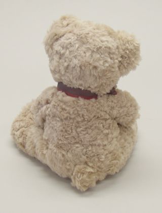 Vintage Russ Berrie Higgins Teddy Bear,  Light Brown with Green/Red Bow.  Excell 2