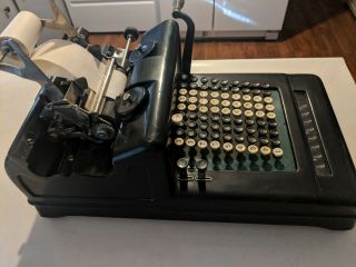 Burroughs Class 3,  9 Column Adding Machine Antique Vtg Hand Crank Calculator