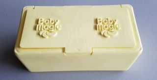 Vintage Baby Magic Baby Diaper Wipes Plastic Container Rare Prop Staging