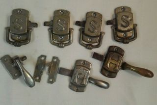 Antique Salvaged Hardware Ice Box Chest Cabinet Latches Handles