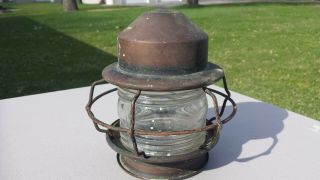 Antique Copper Porch Sconce Light Fixture Lantern Vintage Old Art Deco