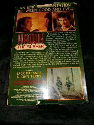 VHS RARE 1980 BIG BOX HAWK THE SLAYER JACK PALANCE 2