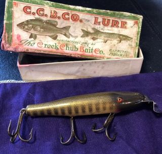 Vintage Creek Chub Pikie Minnow Pikie 700,  Glass Eyes,  Stunning W/orig Box