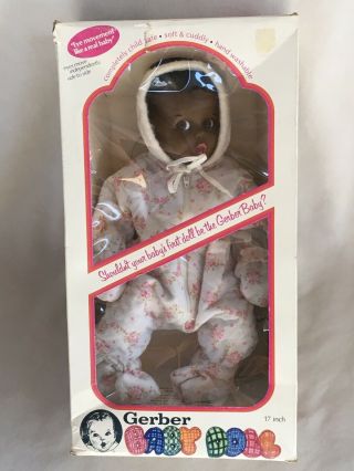 1979 Gerber Moving Eyes 17” African American Baby Doll By Atlanta Novelty