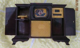Vintage Doll House Tv Furniture Miniature Ideal Toy