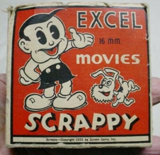 Vintage Rare 1931 16 Mm Film Excel Scrappy Cartoons