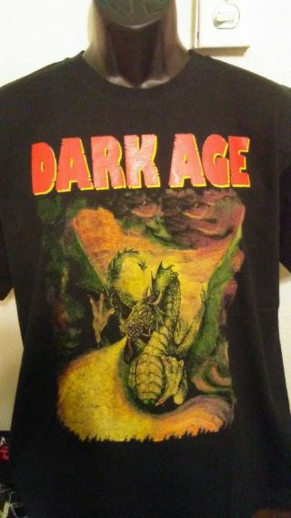 Dark Age Double - Sided T - Shirt - Size Large - Rare 80s U.  S.  Metal Band -