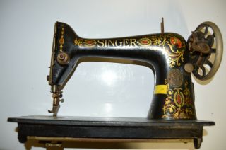 Antique 1915 Singer Manufacturing Red Eye Model 66 Treadle Sewing Machine Head