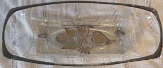 Mid - Century Georges Briard Signed Glass Candy/relish Dish.  Gold Leaf Design