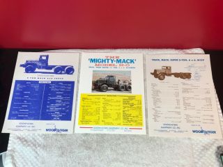 3 Rare Mack Tiger Wood 1960s Bulldog Trucks Dealer Sales Brochure Ads