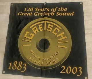 Rare Gretsch Guitars,  Amplifiers,  Drums Banner 29 " X 29 " 1883 - 2003