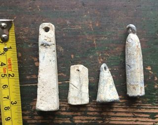 Antique Civil War Carved Dug Relic Lead Weights Possibly Fishing Sinkers