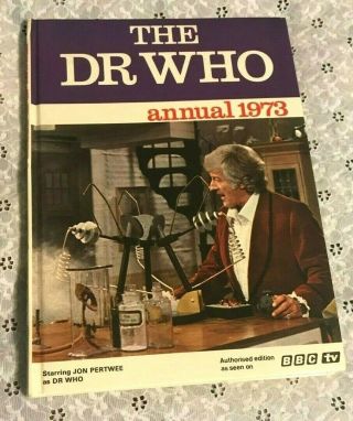 Vintage 1973 " The Dr Who " Annual Jon Pertwee Bbc Tv Hc Book Television Show Rare
