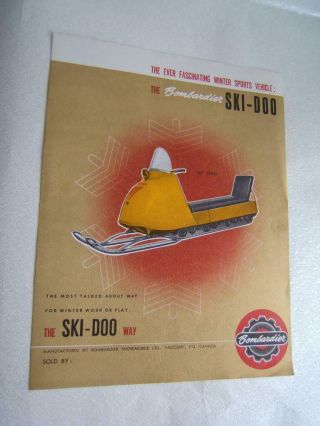 Vintage Bombardier Ski - Doo Snowmobile Brochure B.  R.  & R.  D.  Series