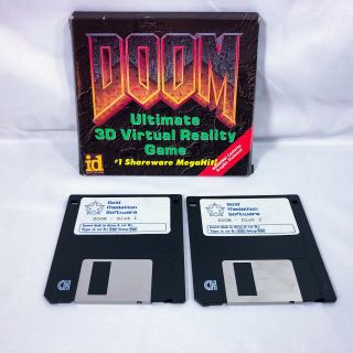 Doom 1993 Shareware 3.  5 " Floppy Disk Pc Vintage Game Very Rare