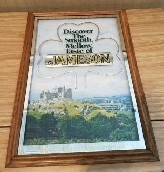 Rare Vintage Jameson Irish Whiskey Mirror 3 - D Like Bar Sign