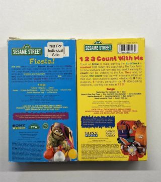 Sesame Street Fiesta ENGLISH & SPANISH SING & 1 2 3 Count With Me RARE OOP 3