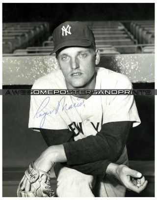 Vintage,  Extremely Rare Roger Maris Signed Large Photograph