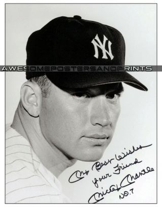 Vintage,  Extremely Rare Mickey Mantle Signed Large Photograph
