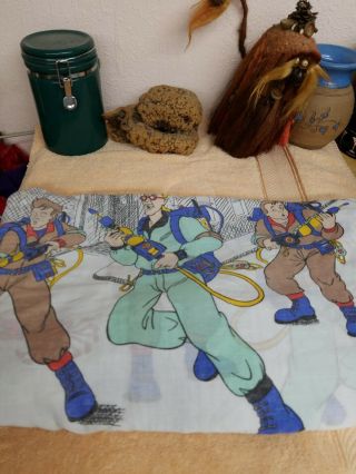 Vintage Ghostbusters Cartoon Twin Bed Sheet Fitted 80s Rare 1984